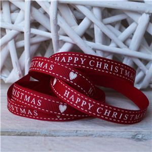Christmas Ribbon - Happy Christmas Heart